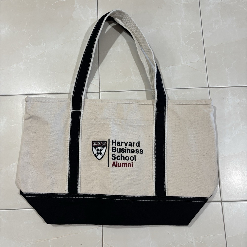 Harvard Business School Canvas Tote Bag University Boat Alumni College Zip Strap